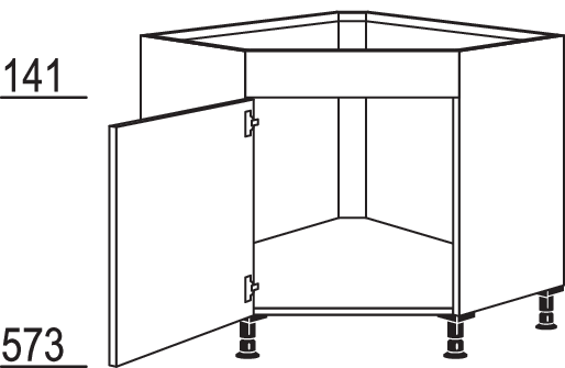 Spülen-Eckschrank, diagonal SPUE105