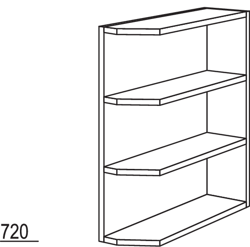 Abschlussregal, diagonal URA18