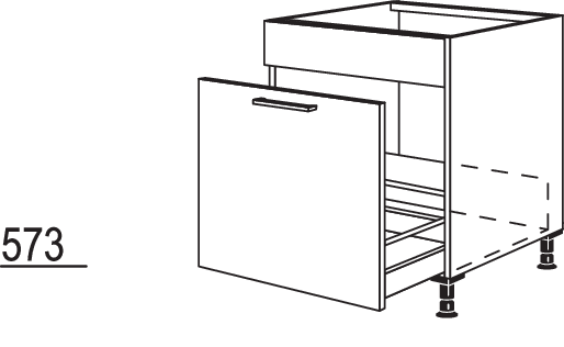 Spülenschrank für bauseitige Wertstoffbehälter-Systeme SPUAK-BW50