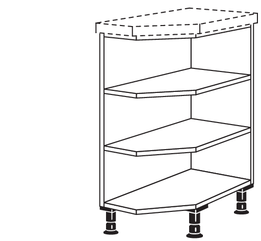 Abschlussregal, diagonal URA32