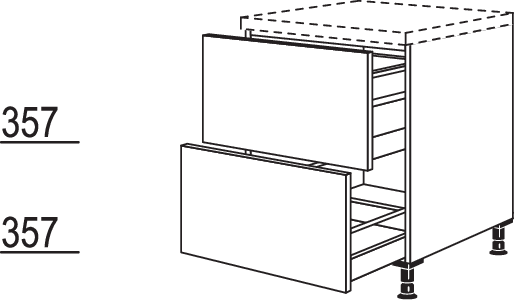 Auszugschrank für Mülltrennung UDAASA60