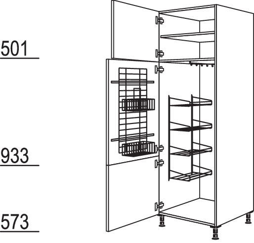 Besen-/ Geräteschrank HDB40-1