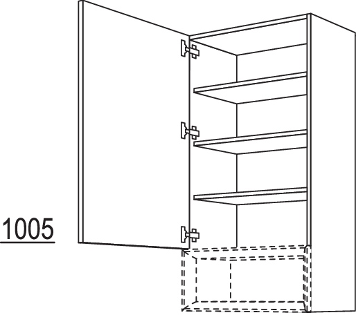 Wandschrank für Regaleinsatz Case W2C30-130