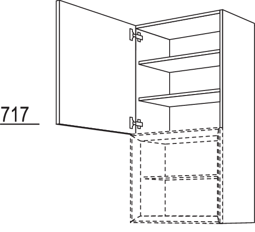 Wandschrank für Regaleinsatz Case WDCU60-130