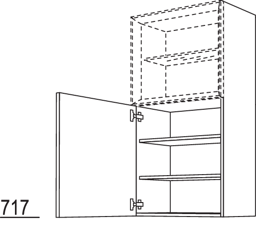 Wandschrank für Regaleinsatz Case WDCO60-130