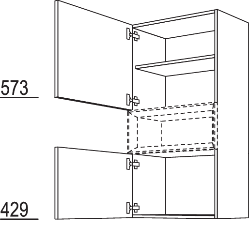Wandschrank für Regaleinsatz Case W2C60-130