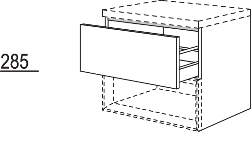 Auszugschrank für Regaleinsatz Case BUACU60-58