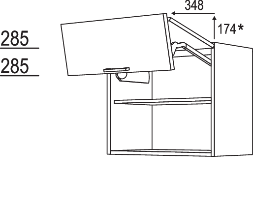 Wandschrank Falt-Lifttür WFL100-58