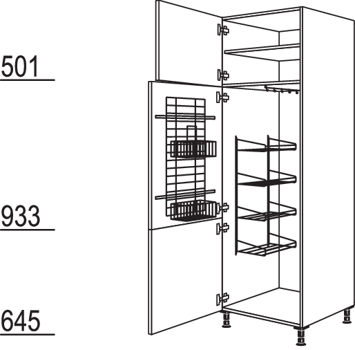 XL-Besen-/ Geräteschrank HDB50-1X