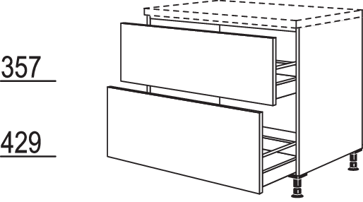 XL-Auszugschrank U2DA100-X
