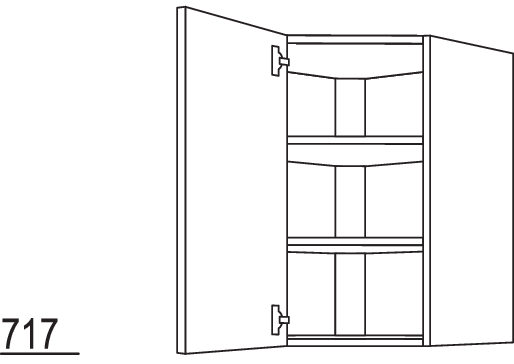 Wand-Eckschrank, diagonal WED65-1