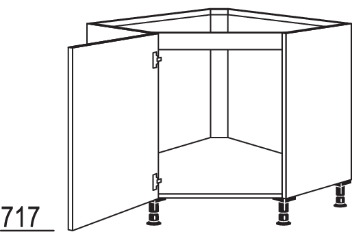 Spülen-Eckschrank, diagonal SPUED105