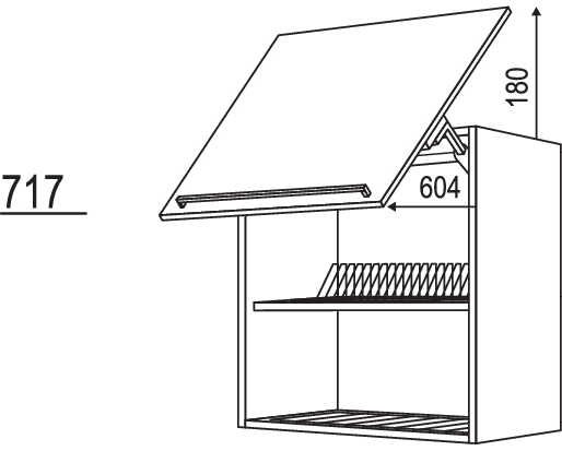 Wandschrank Schwingklappe mit Abtropfgitter WKSFAG60-1