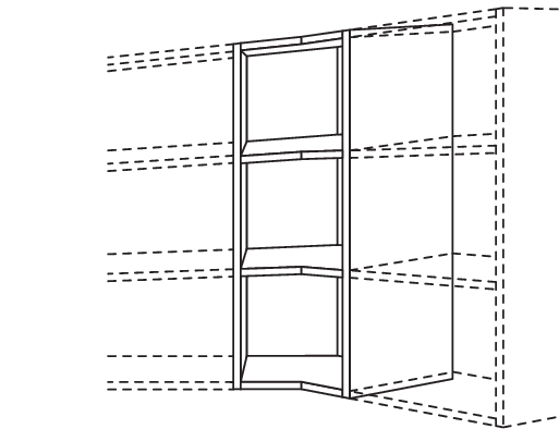 Wand-Eckregal 135°-Ecklösung WRED-1