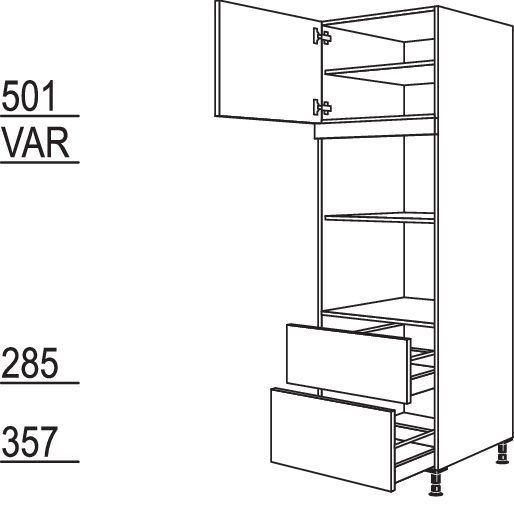 XL-Geräte-Umbau für Mikrowelle und Dampfgarer / Kompaktgerät GMDK2A-1X