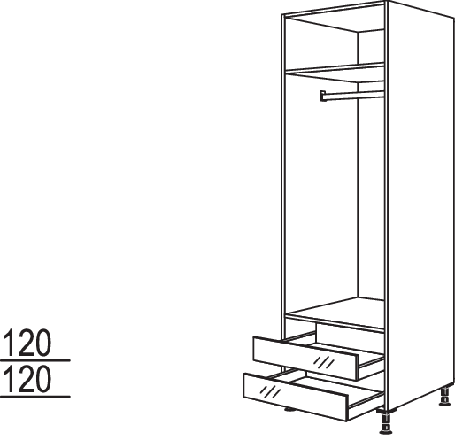 XL-Garderobenschrank HWGAO40-1X