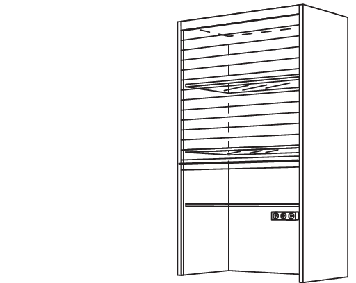 Aufsatzschrank Glas-Jalousie AJG50-1