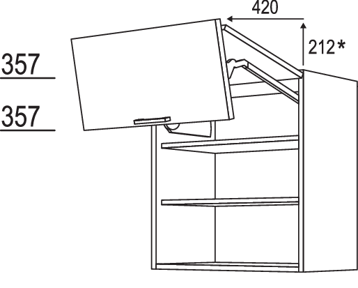 Wandschrank Falt-Lifttür WFL100-1
