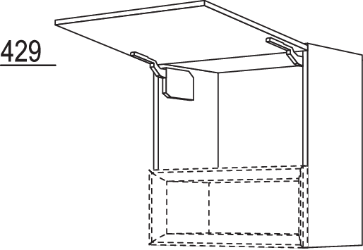 Wandschrank mit Klappe für Regaleinsatz Case WKC30-1