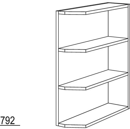 XL-Abschlussregal, diagonal URA18-X