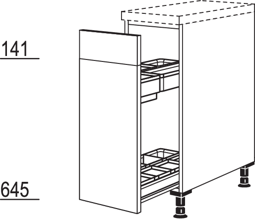 XL-Unterschrank mit Apothekerauszug Junior UAJO30-X