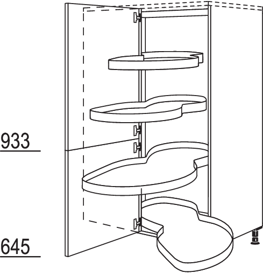 XL-Eck-Highboard mit Schwenkauszug HDESA100-50-X