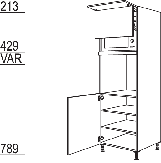 XL-Geräte-Umbau Backofen und Mikrowelle mit Lifttür GDLO-1X