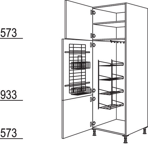 Besen-/ Geräteschrank HDB40-2