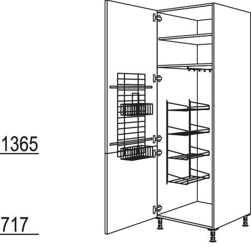 Besen-/ Geräteschrank HDB60-2