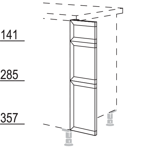 XL-Frontpassstück in geteilter Optik UPF-VS2A20-X