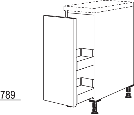 XL-Unterschrank mit Apothekerauszug Junior UAJD30-X