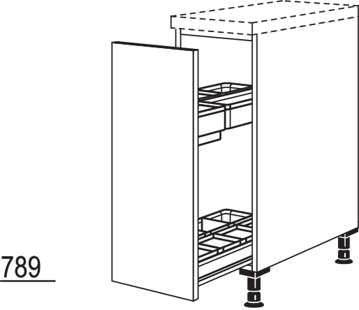 XL-Unterschrank mit Apothekerauszug Junior UAJOD30-X