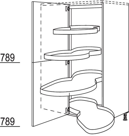XL-Eck-Highboard mit Schwenkauszug HDESA100-45-X