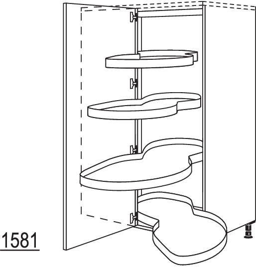 XL-Eck-Highboard mit Schwenkauszug HESAF100-45-X