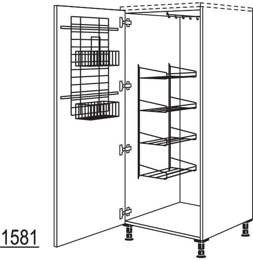 XL-Besen-/ Geräteschrank HBF60-X