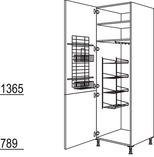 XL-Besen-/ Geräteschrank HDB60-2X