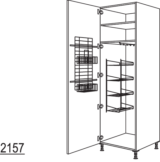 XL-Besen-/ Geräteschrank HBF40-2X
