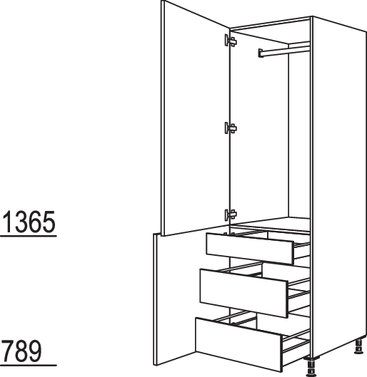XL-Garderobenschrank HDWGIA40-2X