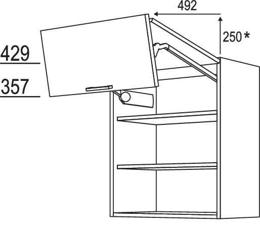 Wandschrank Falt-Lifttür WFL100-2
