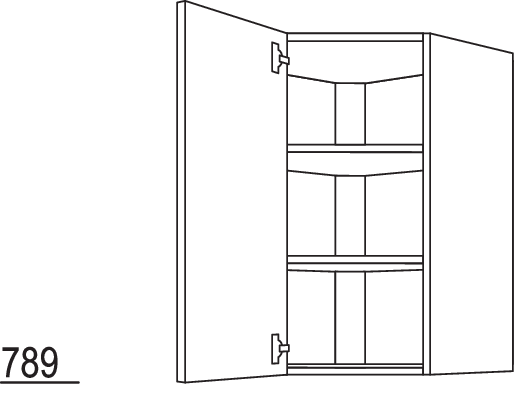 Wand-Eckschrank, diagonal WED65-2