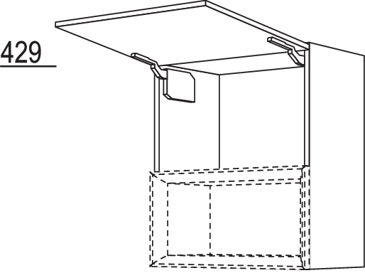 Wandschrank mit Klappe für Regaleinsatz Case WKC30-2