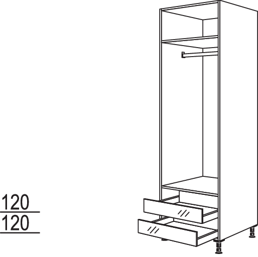 XL-Garderobenschrank HWGAO40-2X