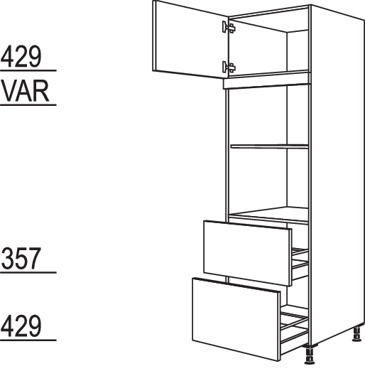 XL-Geräte-Umbau für Mikrowelle und Dampfgarer / Kompaktgerät GDMDK2A-2X