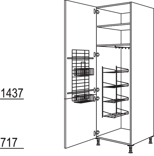 Besen-/ Geräteschrank HDB60-3