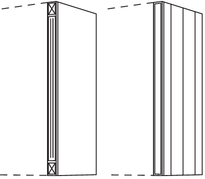 Wandschrank-Pilaster für Wandschränke, Höhe 3 WPI-3