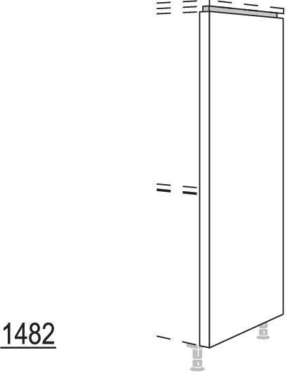 Abschluss-Frontwange für Highboards mit waagerechter NHWF50-60