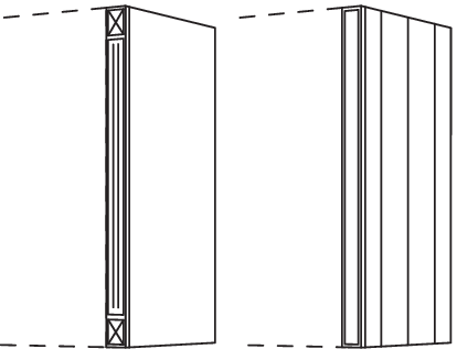 Wandschrank-Pilaster für Wandschränke, Höhe 2 WPI-2