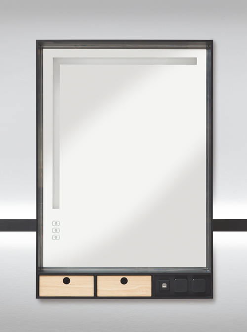Aluminium-Regal Sign Emotion mit Spiegel und LED-Beleuchtung SERSP60-86