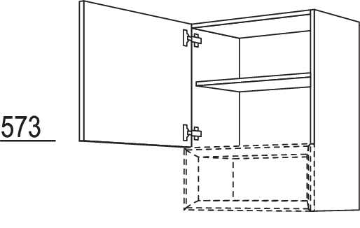 Wandschrank für Regaleinsatz Case WCU45-3