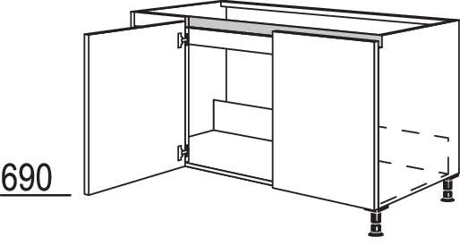 Spülen-Eckschrank NSPUE120-40
